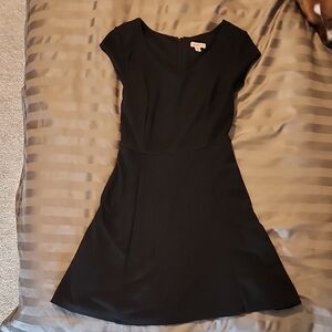 Merona Black Cap-Sleeve Fit & Flare Mini Dress